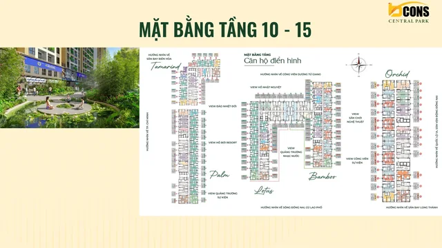 Mặt bằng tầng 10 – 15